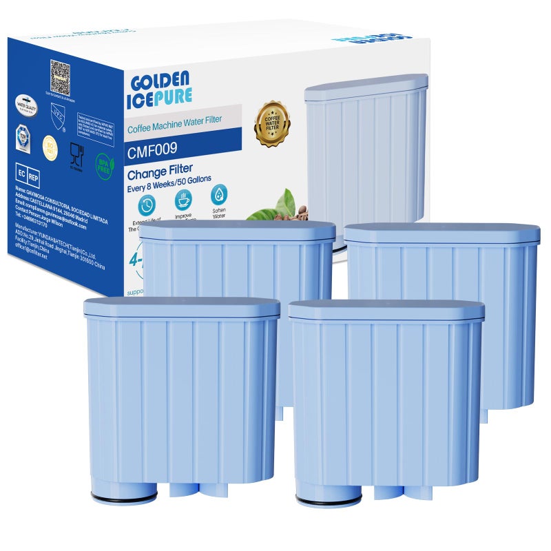 GOLDEN ICEPURE Coffee Machines Water Filter Compatible with Philips Aqua Clean Filter and Saeco Aqua Clean Water Filter CA690310 CA690322 CA6903 4 Pieces