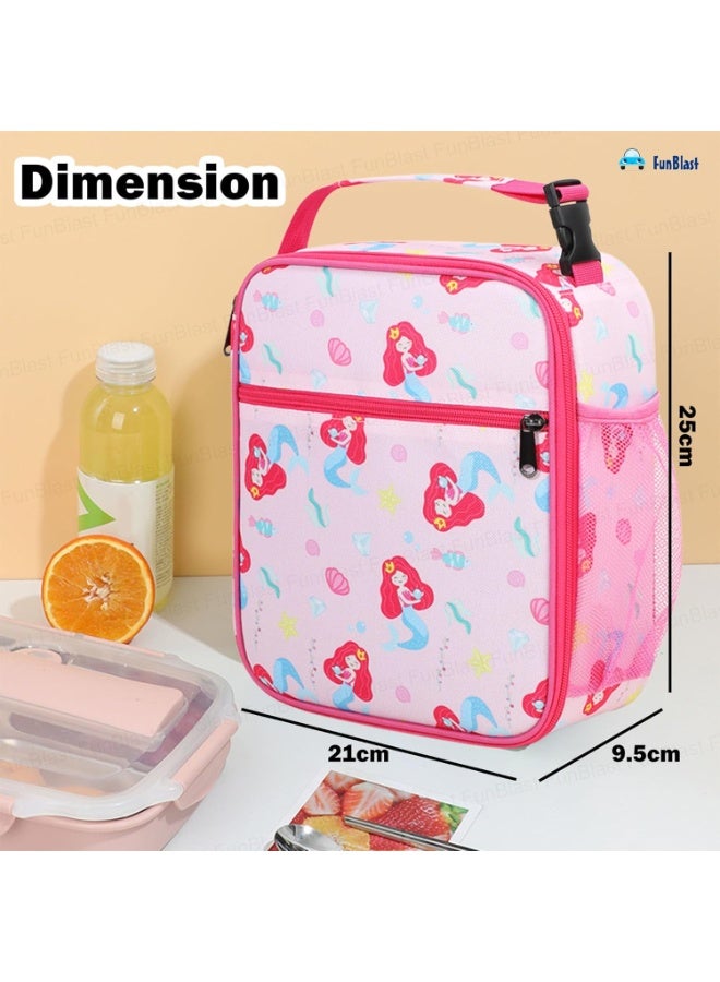 Mermaid Lunch Bag for Women – Insulated Rectangle-Shaped Lunch Box Carrying Bag, Multi-Purpose Tiffin & Food Storage Travel Bag for Office & School Use (Multicolor) - Image 3