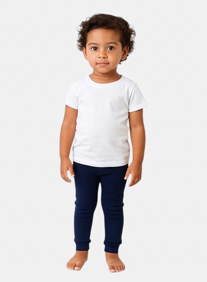 Our kids Pack of 2 – Kids Unisex Ribbed Thermal Underpants Navy - Image 3