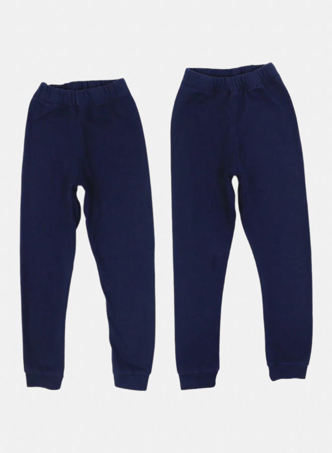 Our kids Pack of 2 – Kids Unisex Ribbed Thermal Underpants Navy - Image 1