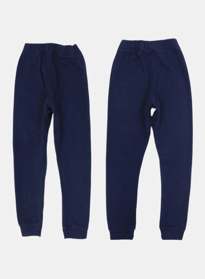 Our kids Pack of 2 – Kids Unisex Ribbed Thermal Underpants Navy - Image 2