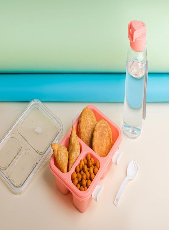 Atarangi Lunch Box Combo with 500 ml Water Bottle | 3 Compartment Leak-Resistant Tiffin Box with Spoon | BPA-Free, Microwave Safe Lunch Box for Office, School & Travel - Image 5