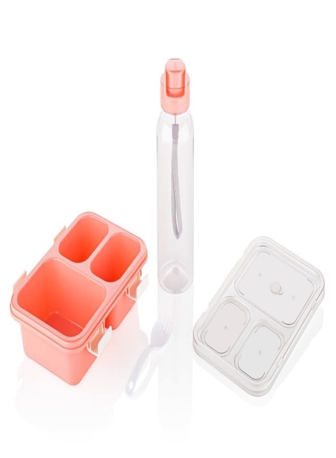 Atarangi Lunch Box Combo with 500 ml Water Bottle | 3 Compartment Leak-Resistant Tiffin Box with Spoon | BPA-Free, Microwave Safe Lunch Box for Office, School & Travel - Image 3