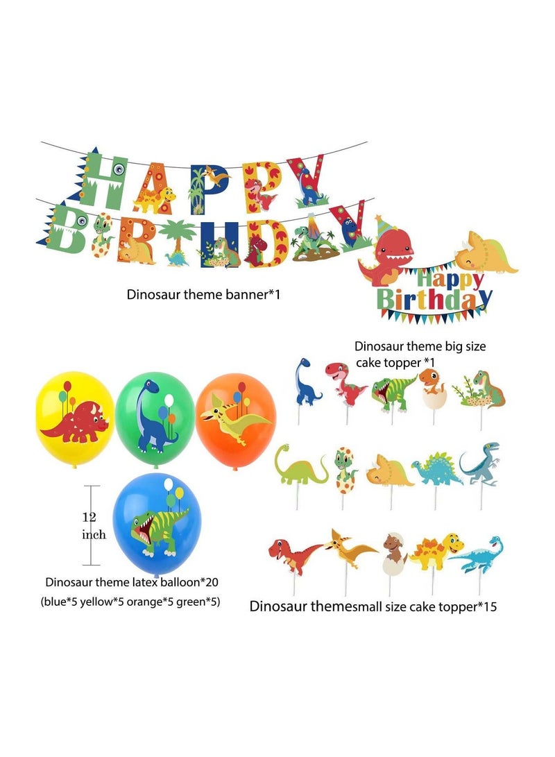SYOSI Dinosaur Birthday Party Decoration Set Balloons Banner Supplies for Boys Men Kids Happy Decor Suit For Baby Shower Decorations - Image 2