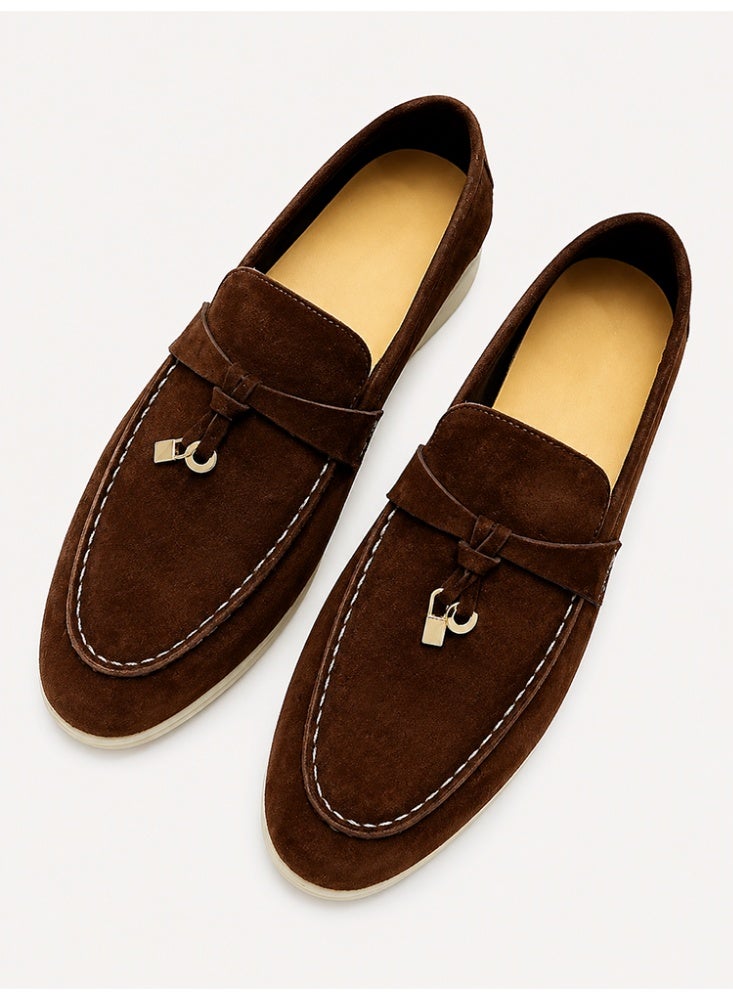 Women's Suede Loafers Slip On Flat Casual Office Daily Comfort Walking Shoes - Image 1