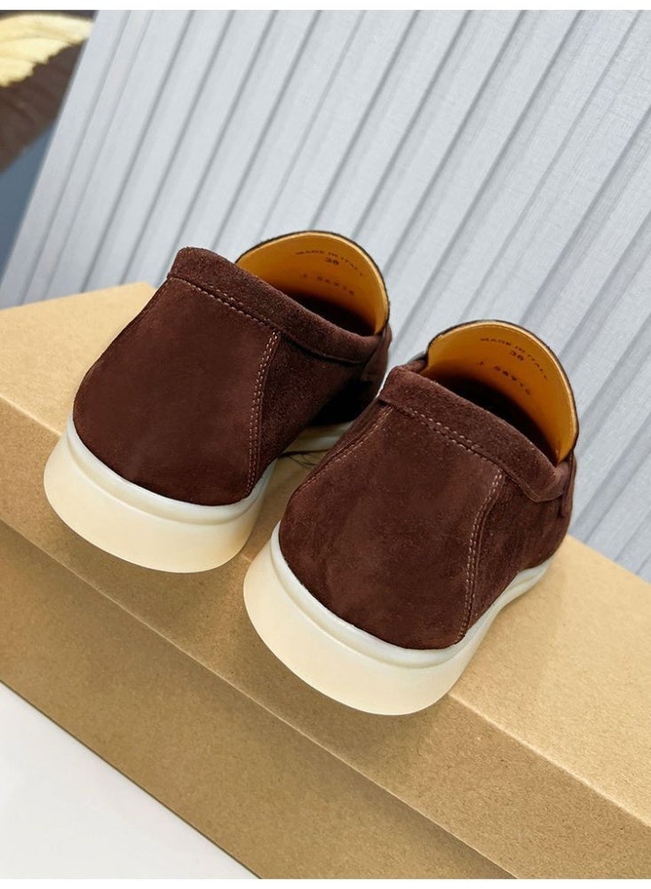 Women's Suede Loafers Slip On Flat Casual Office Daily Comfort Walking Shoes - Image 5