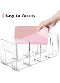 DIOTTI 2-Pack Clear Plastic Purse Organizer and Shelf Divider Set, 4-Section Storage Stand for Handbags, Books, and Files, Ideal for Home, Office Use  - Image 3