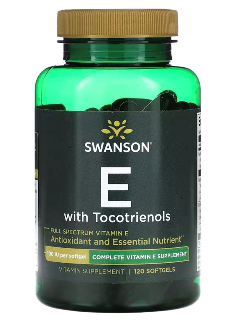 Swanson, Vitamin E with Full Spectrum Tocotrienols, 100 IU, 120 Softgels