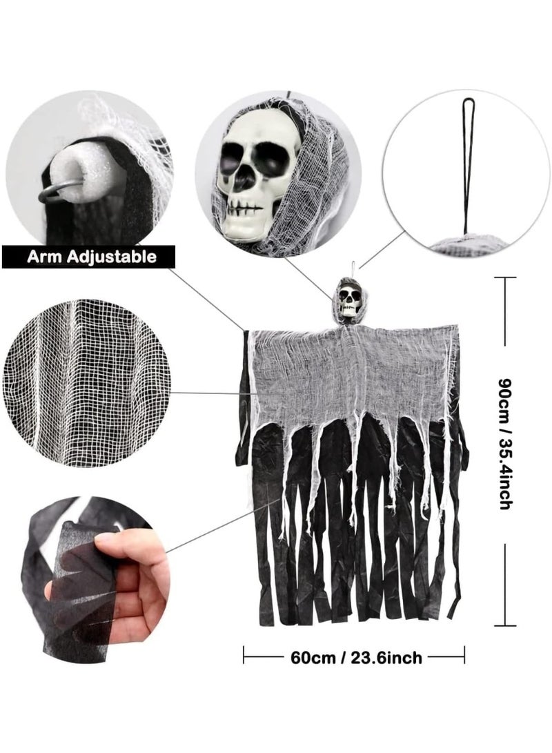 Hanging Ghost Holiday Horror Props Haunted House Door Decoration Suitable for Home Courtyard Garden Halloween (D) - Image 3