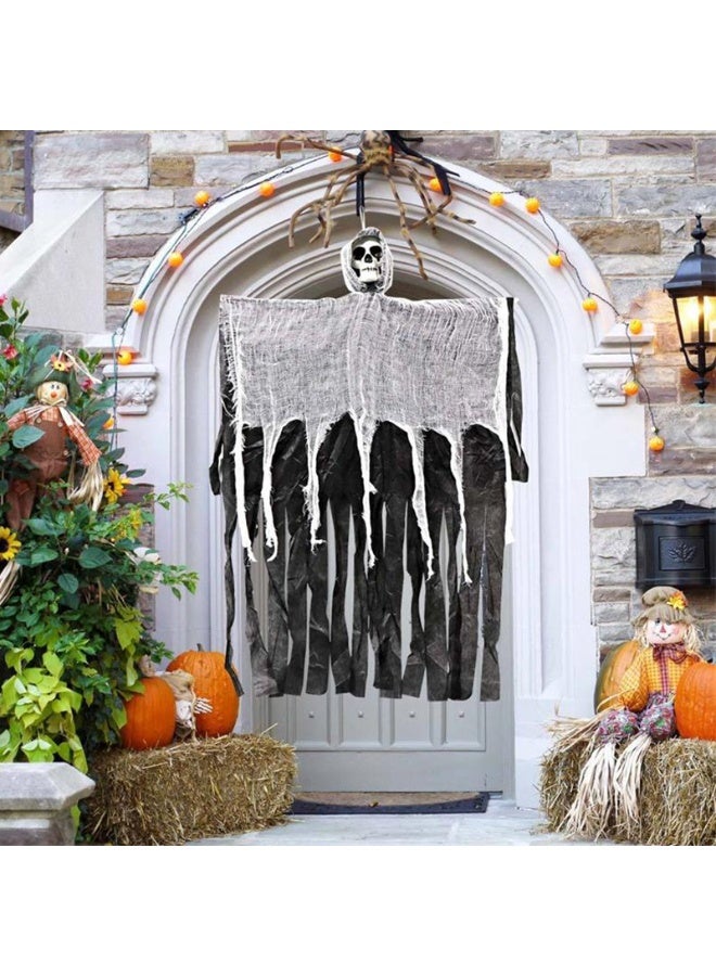 Hanging Ghost Holiday Horror Props Haunted House Door Decoration Suitable for Home Courtyard Garden Halloween (D) - Image 5