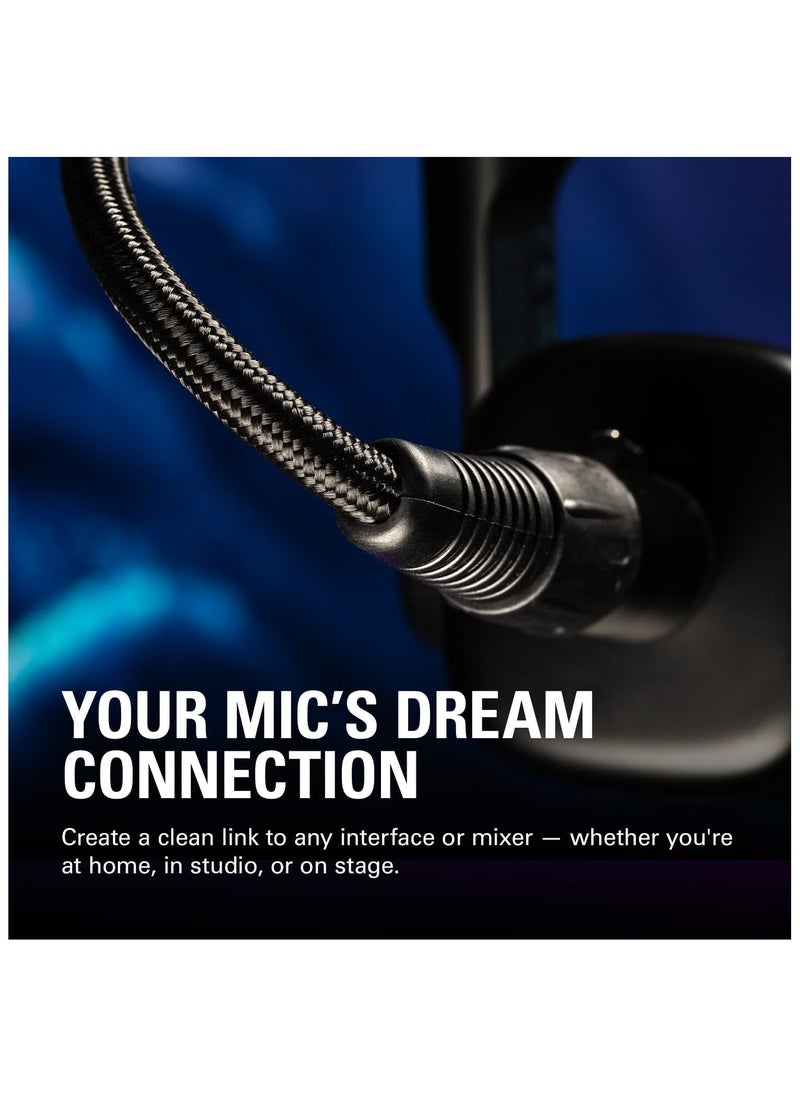 elgato XLR Microphone Cable – Shielded Microphone Cable for Studio Recording and Live Production, Gold-Plated Pins, Male to Female, for Mic and Balanced Analog Line Levels, 10ft/3m  - Image 3