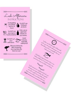 Lashicorn Lash Extension Aftercare Instructions Cards | Package of 100 | Double Sided Size 2x3.5" inches After Care (2-3 Week Fillers) | Bubblegum Pink with Arrow Design Eyelash Extension Aftercare 