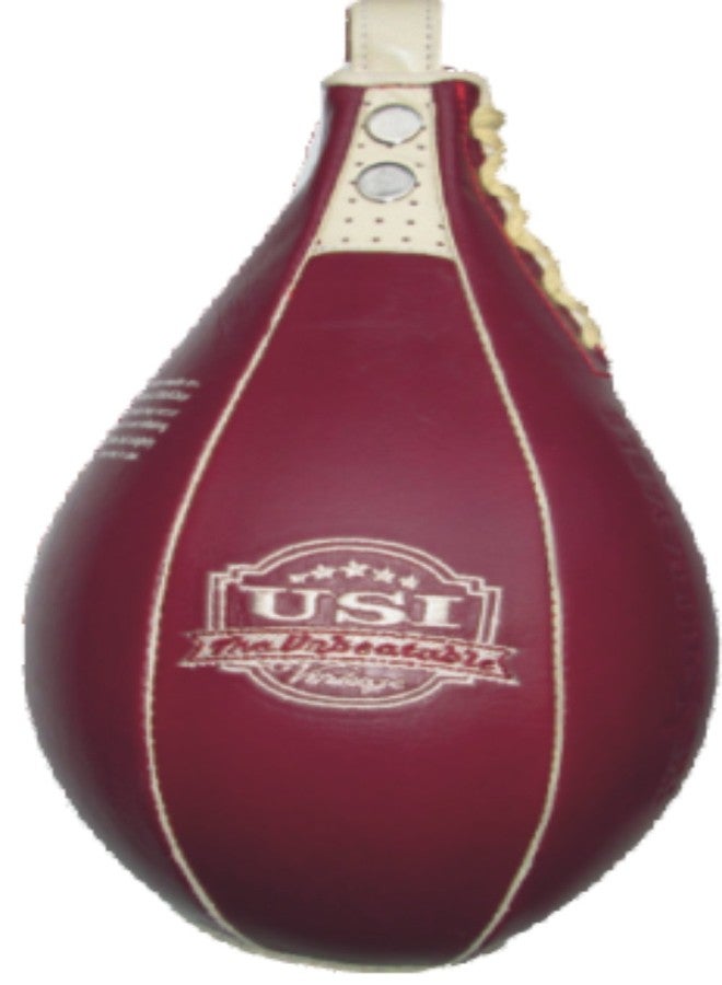 USI UNIVERSAL حقيبة ملاكمة USI UNIVERSAL Speed Ball، حقيبة ملاكمة سريعة - كرة لكمات سريعة من الجلد - كرة دوارة معلقة شديدة التحمل للصالة الرياضية ورياضات فنون القتال المختلطة (MMA) والملاكمة التايلاندية (Muay Thai) واللياقة البدنية - Image 1