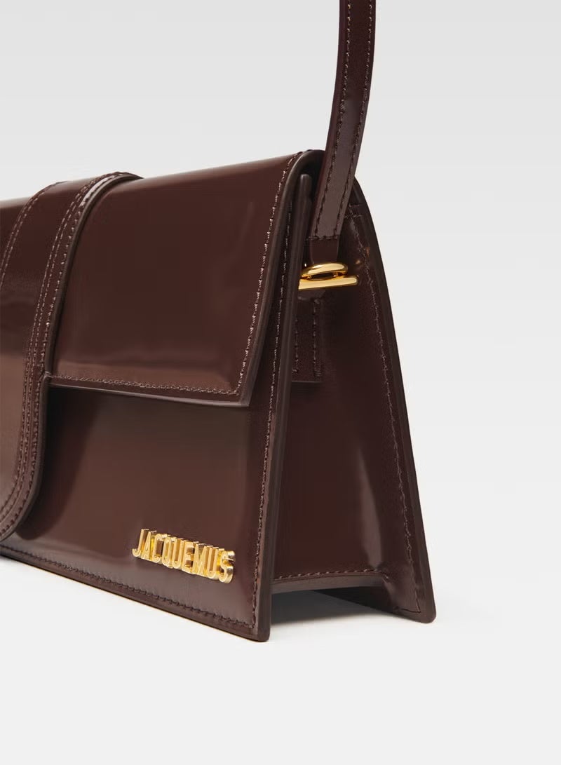 JACQUEMUS The Bambino Long Flap Bag, Women's Hand Bag, Women's Shoulder Bag, Women's Tote Bag, Women's Travel Bag, Midnight Brown-28cm - Image 4