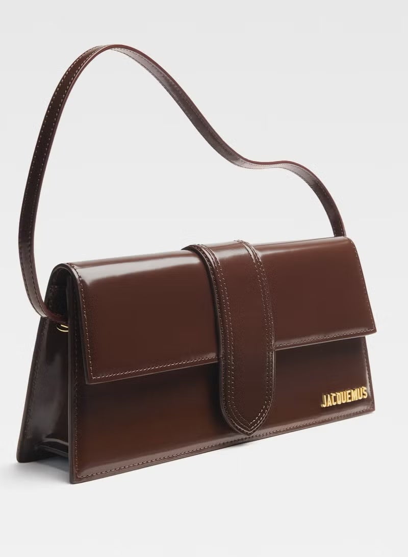 JACQUEMUS The Bambino Long Flap Bag, Women's Hand Bag, Women's Shoulder Bag, Women's Tote Bag, Women's Travel Bag, Midnight Brown-28cm - Image 2