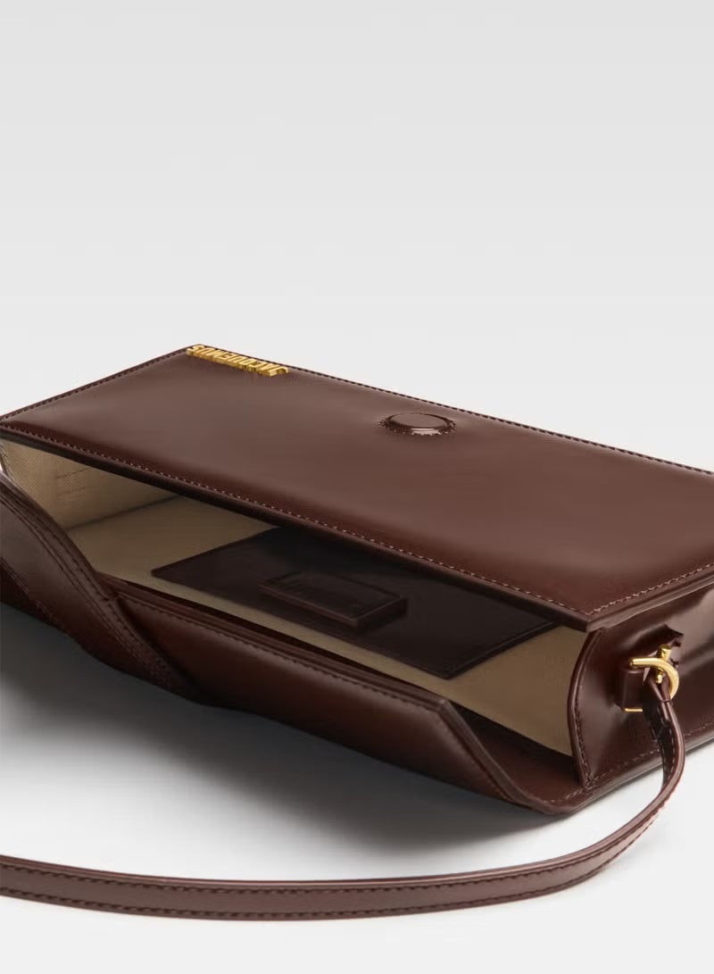 JACQUEMUS The Bambino Long Flap Bag, Women's Hand Bag, Women's Shoulder Bag, Women's Tote Bag, Women's Travel Bag, Midnight Brown-28cm - Image 5