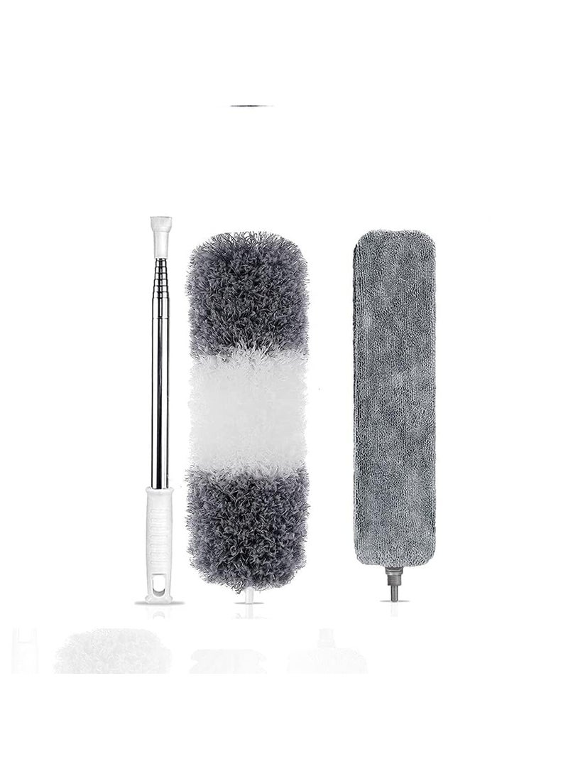 Krishn Kunj KRISHN KUNJ Microfiber Duster with 30 to 100 Inch Stainless Steel Extension Pole Telescopic Bendable Duster with Detachable Brush Washable Dusters for Cleaning Ceiling Fan 2 PC Feather Duster  - Image 1