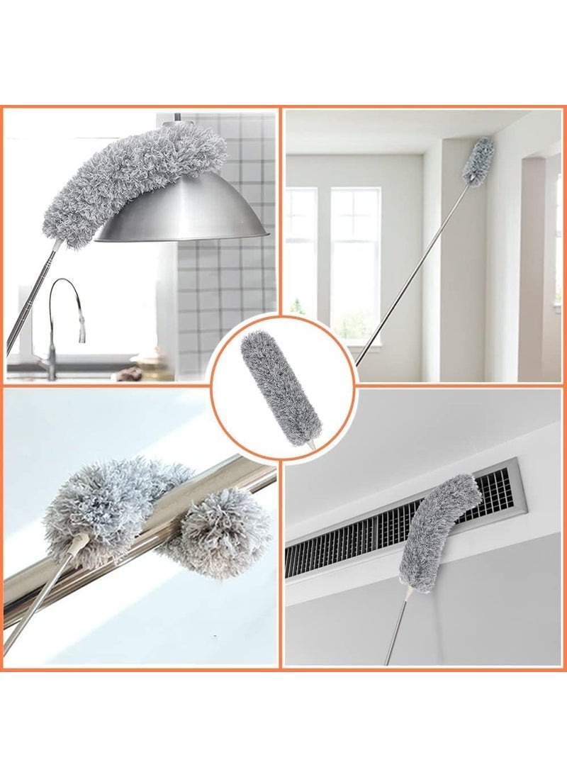Krishn Kunj KRISHN KUNJ Microfiber Duster with 30 to 100 Inch Stainless Steel Extension Pole Telescopic Bendable Duster with Detachable Brush Washable Dusters for Cleaning Ceiling Fan 2 PC Feather Duster  - Image 3