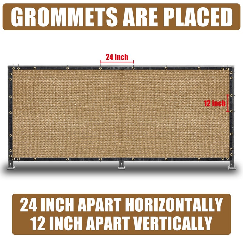 BADAO Sand 6FT X 50FT Outdoor Privacy Screen Fence & Mesh Shade Net Cover, Ideal for Garden and Backyard - Enhances Privacy for Fencing & Chain Link, Perfect for Patio Privacy Wall, Slatsï¼ŒFreestanding - Image 4