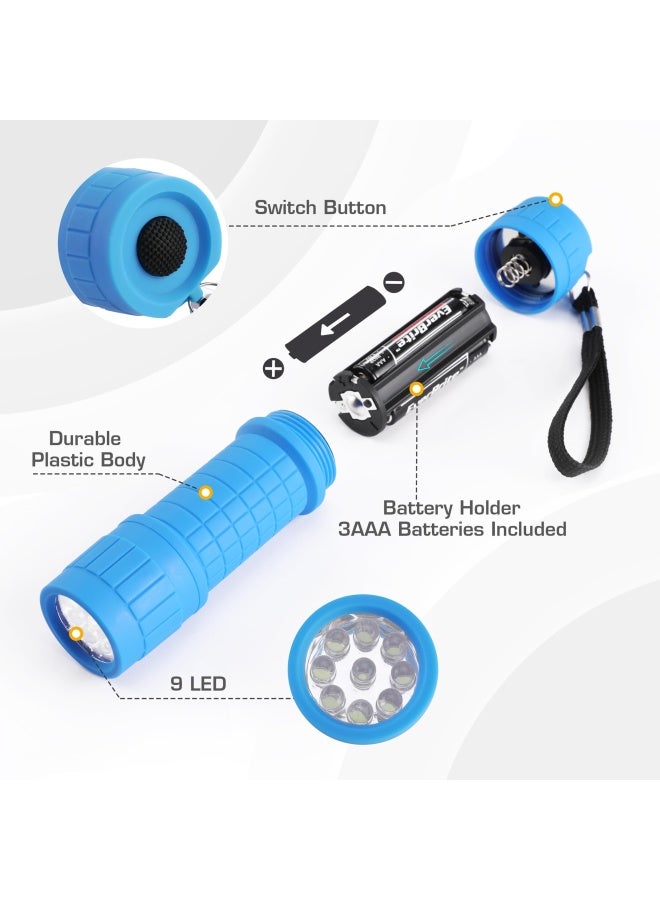 EverBrite 9-Led Flashlight 6-Pack Compact Handheld Torch Assorted Colors With Lanyard 3Aaa Battery Included Hurricane Supplies Camping Gift To Halloween Charismas  - Image 5