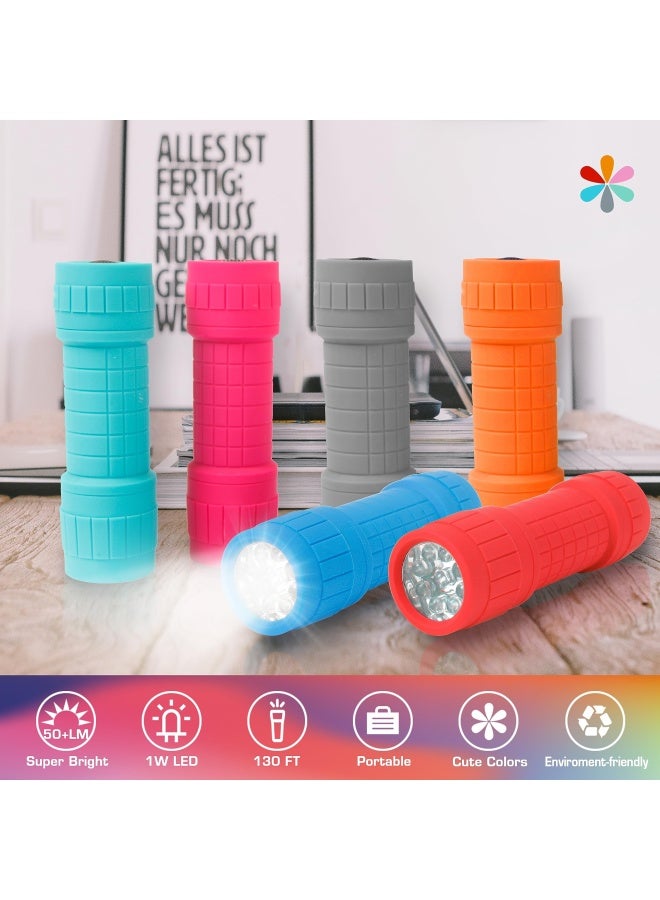 EverBrite 9-Led Flashlight 6-Pack Compact Handheld Torch Assorted Colors With Lanyard 3Aaa Battery Included Hurricane Supplies Camping Gift To Halloween Charismas  - Image 4