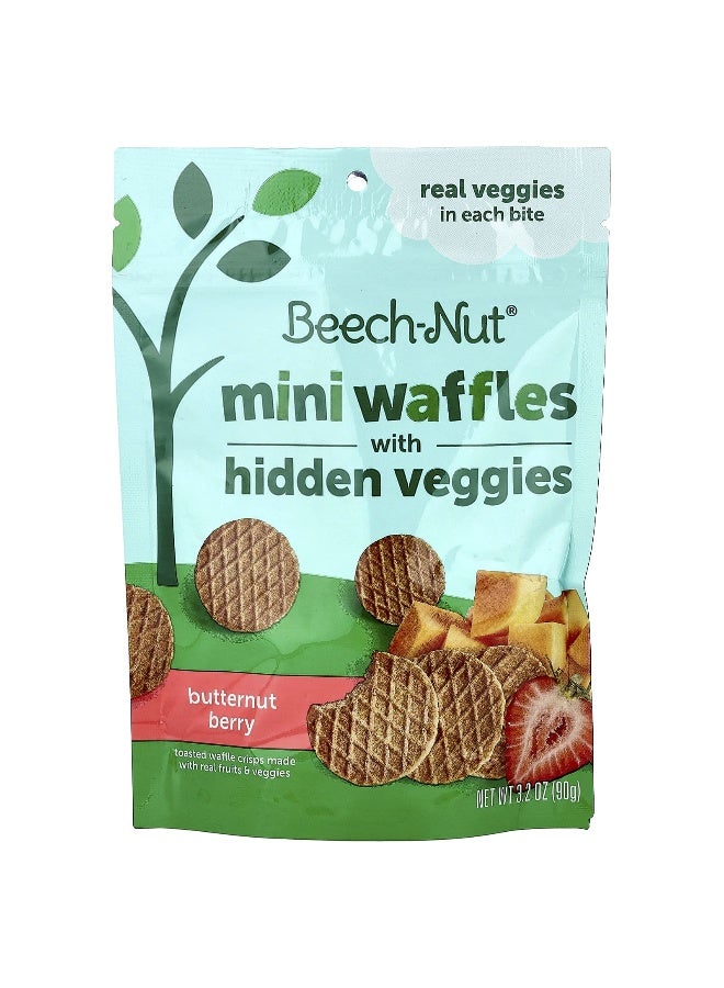 Beech-Nut, Mini Waffles with Hidden Veggies, 12+ Months, Butternut Berry, 3.2 oz (90 g) - Image 1
