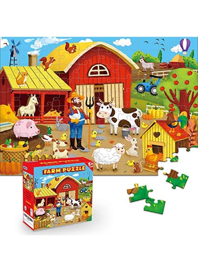 Kidepoch Puzzles for Kids Ages 4-8 Barnyard Jigsaw Puzzles 100-pcs for Kids Ages 8-10, Great Animal Floor Puzzles for Kids 3-5  - Image 2