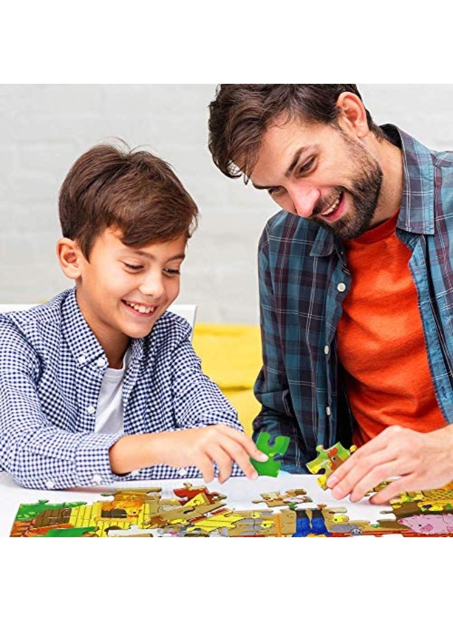 Kidepoch Puzzles for Kids Ages 4-8 Barnyard Jigsaw Puzzles 100-pcs for Kids Ages 8-10, Great Animal Floor Puzzles for Kids 3-5  - Image 5