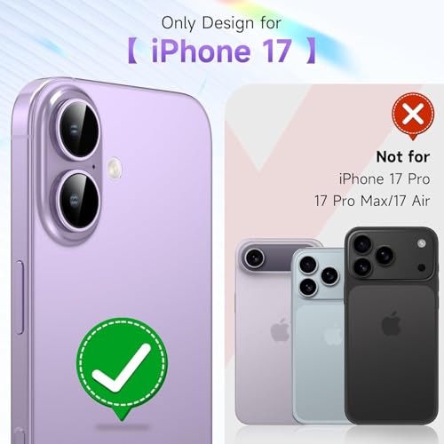 Lensarmor® Compatible With Lavender iPhone 17 Camera Lens Protector – 9H+ Tempered Glass with Diamond Coating, Scratch Resistant, Flash-Friendly Premium Lens Cover - Image 2