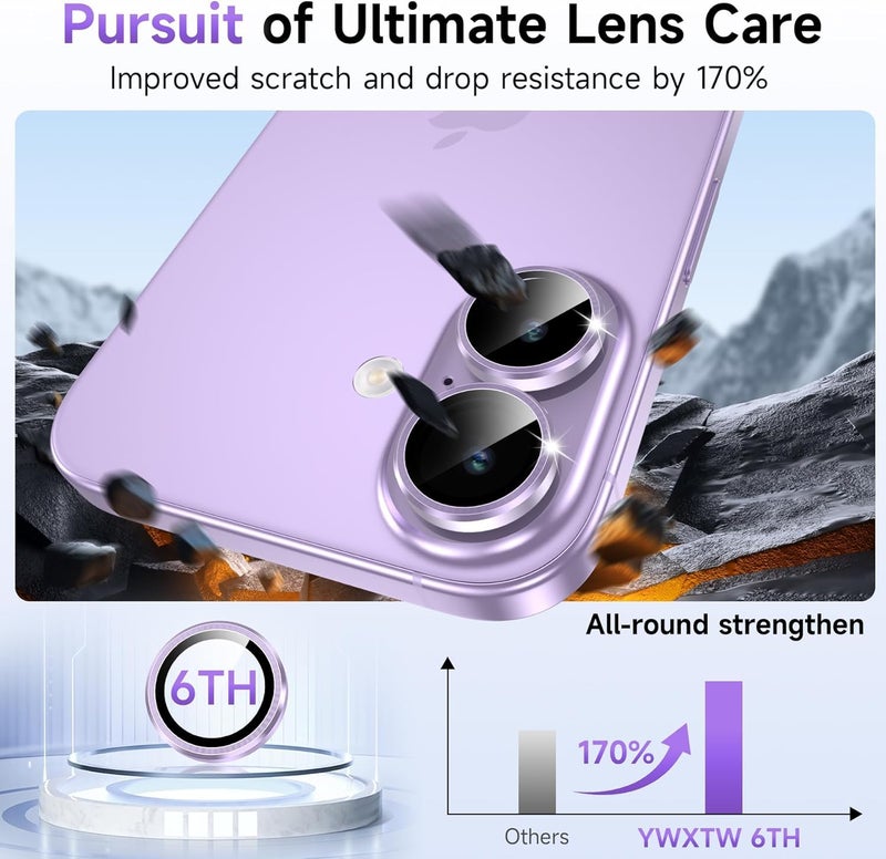 Lensarmor® Compatible With Lavender iPhone 17 Camera Lens Protector – 9H+ Tempered Glass with Diamond Coating, Scratch Resistant, Flash-Friendly Premium Lens Cover - Image 3