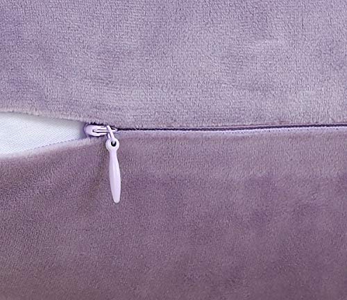 Jeneoo Comfy Soft Thick Velvet Throw Pillow Cases for Sofa Couch, Decorative Solid Square Cushion Covers for Bedroom Car (Lavender, 18 x 18 Inches, 2 Pieces) - Image 3