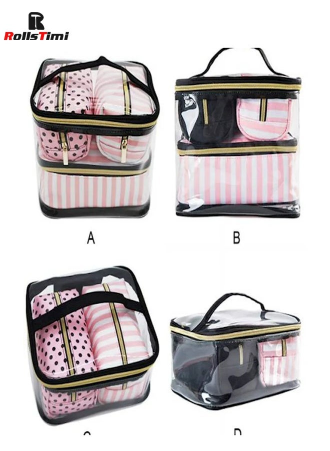 RollsTimi  4-Piece PVC Cosmetic Storage Bags Portable Makeup Organizer Waterproof Watch Case Travel  - Image 2