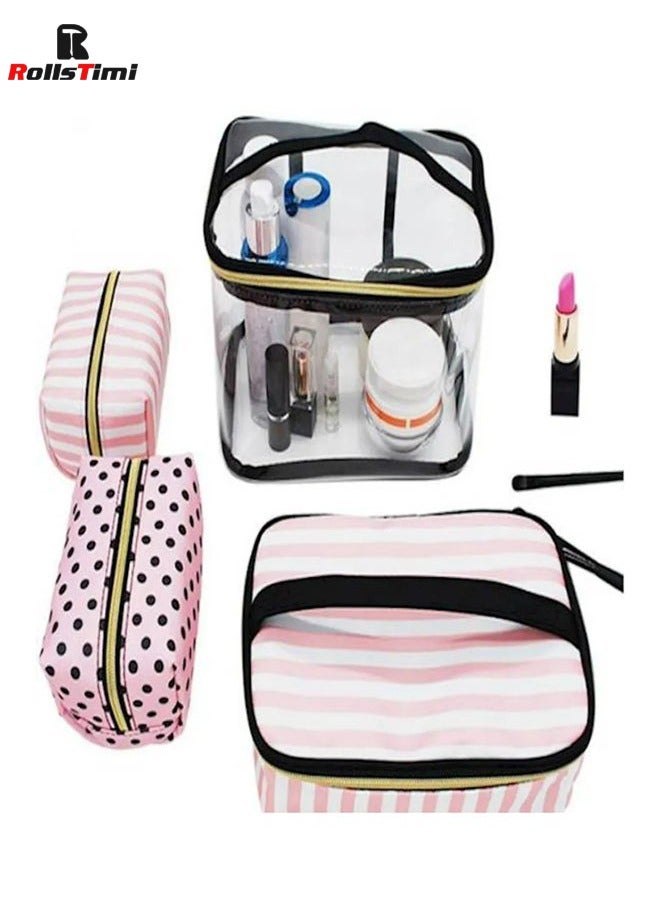 RollsTimi  4-Piece PVC Cosmetic Storage Bags Portable Makeup Organizer Waterproof Watch Case Travel  - Image 3
