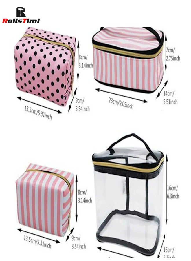RollsTimi  4-Piece PVC Cosmetic Storage Bags Portable Makeup Organizer Waterproof Watch Case Travel  - Image 4
