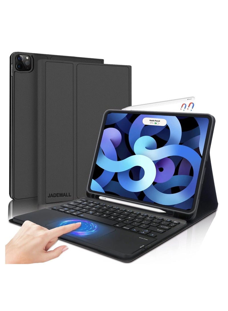 MUNTAQI iPad Keyboard Case for iPad Air 4th Generation, Detachable Wireless Bluetooth Trackpad Keyboard, Smart Folio Cover with Pencil Holder, - Image 1