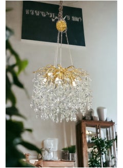 Marquize Shape Horse Eye Shape Diamond Crystal Chandelier French Luxury Golden Branches Modern Style Pendant Light For Villa Living Room Lobby Dining Room Cafe