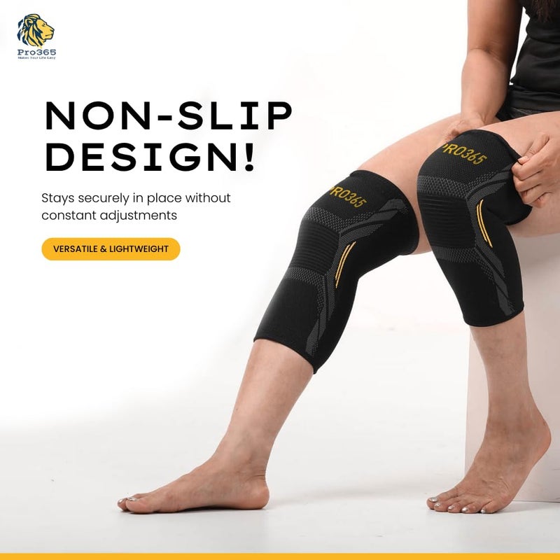 PRO365 Premium Gym Knee Cap| Advanced Pain Relief Brace| Supportive Guard| Stretchable Knee Pad| Protective Knee Band for Men & Women| Extra Large| - Image 3