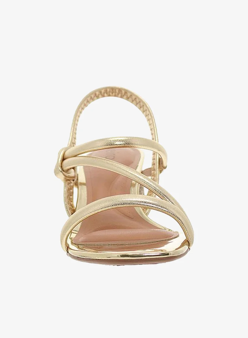 Beira Rio GOLD Beira Rio Ladies High Heel Sandals Gold | Made In Brazil for Women | Best Price UAE
