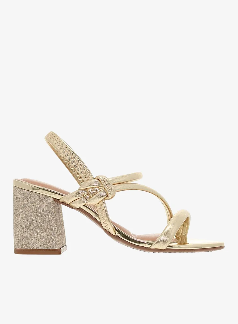 Beira Rio GOLD Beira Rio Ladies High Heel Sandals Gold | Made In Brazil for Women | Best Price UAE
