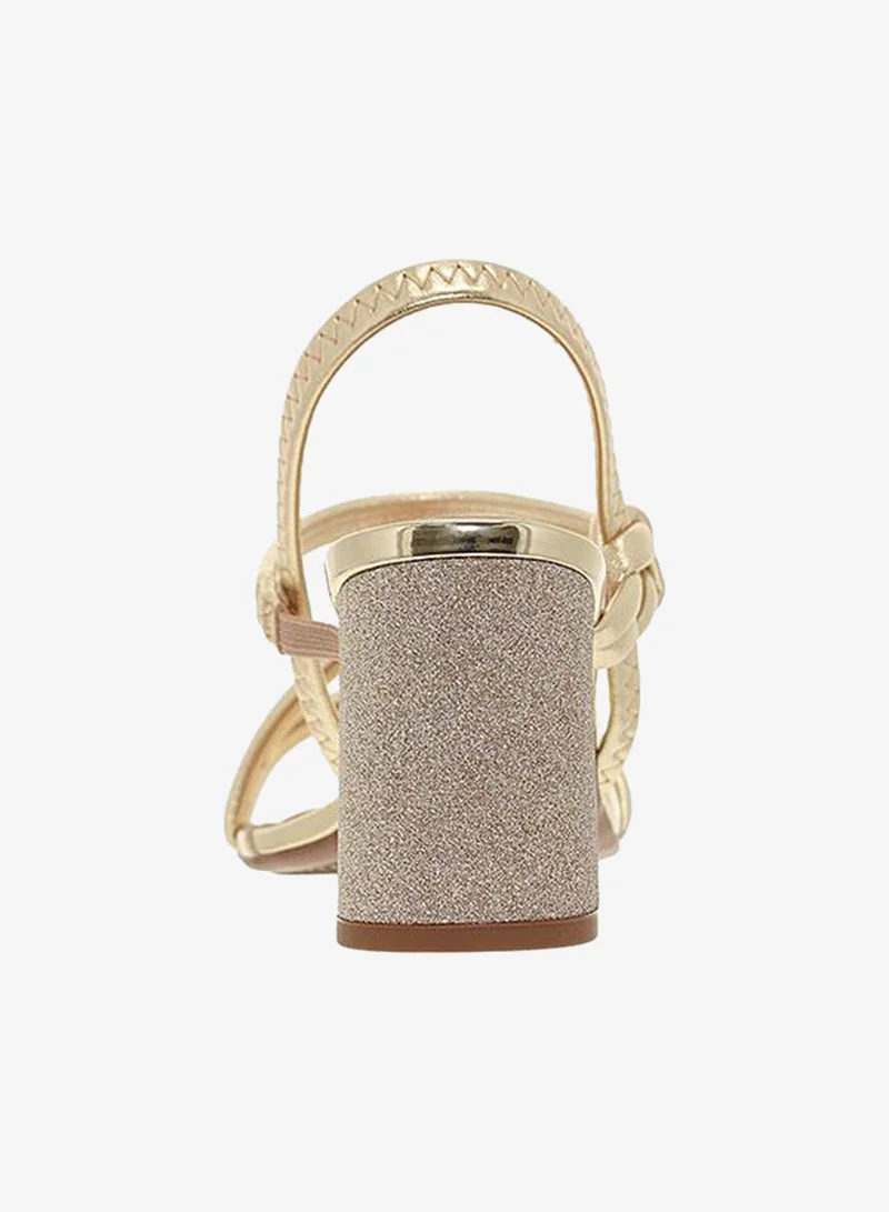 Beira Rio GOLD Beira Rio Ladies High Heel Sandals Gold | Made In Brazil for Women | Best Price UAE