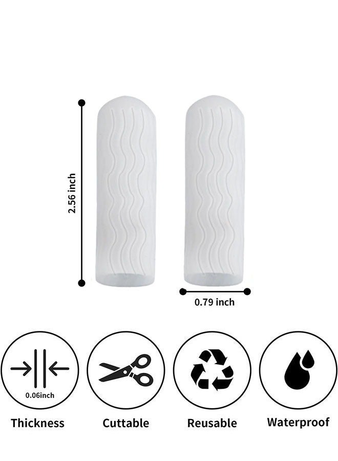 Generic 8 PCS Gel Finger Protector, Finger Cots Silicone Finger Cover Cap Gel Finger Sleeves Finger Support for Finger Cracking, Fingertip Sleeves Guards for Cracked Skin（Clear）  - Image 2