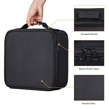 MYPS Nylon Cosmetic Makeup Kit Storage Organizer Case Travel Toiletry Vanity Bag with Adjustable Compartment - Image 3