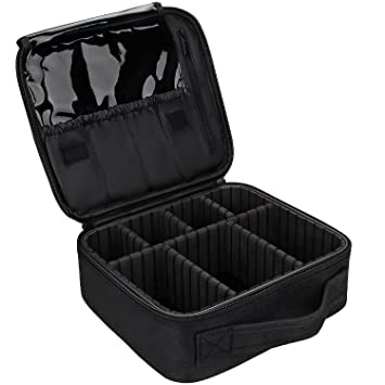 MYPS Nylon Cosmetic Makeup Kit Storage Organizer Case Travel Toiletry Vanity Bag with Adjustable Compartment - Image 1