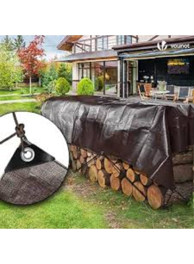 Tent Tarpaulin plastic sail waterproof dust cover Garden Furniture Cover 5x7 meters 180 GSM Black Colour - Image 2