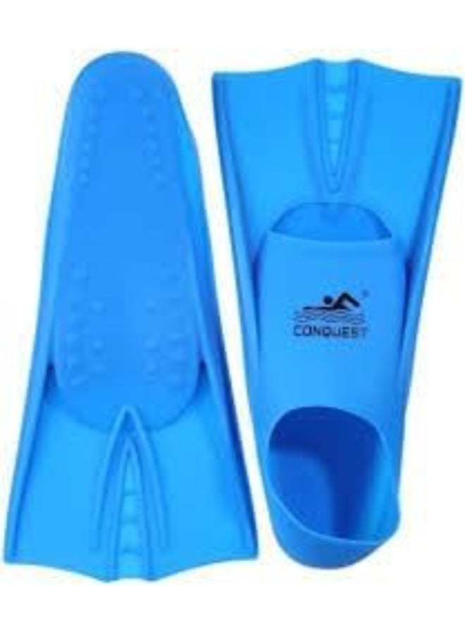 زعانف سباحة سيليكون مرنة بشكل زعنفة قرش للجنسين تصميم مائي ديناميكي لتحكم دقيق وسرعة عالية لون ازرق - Image 1