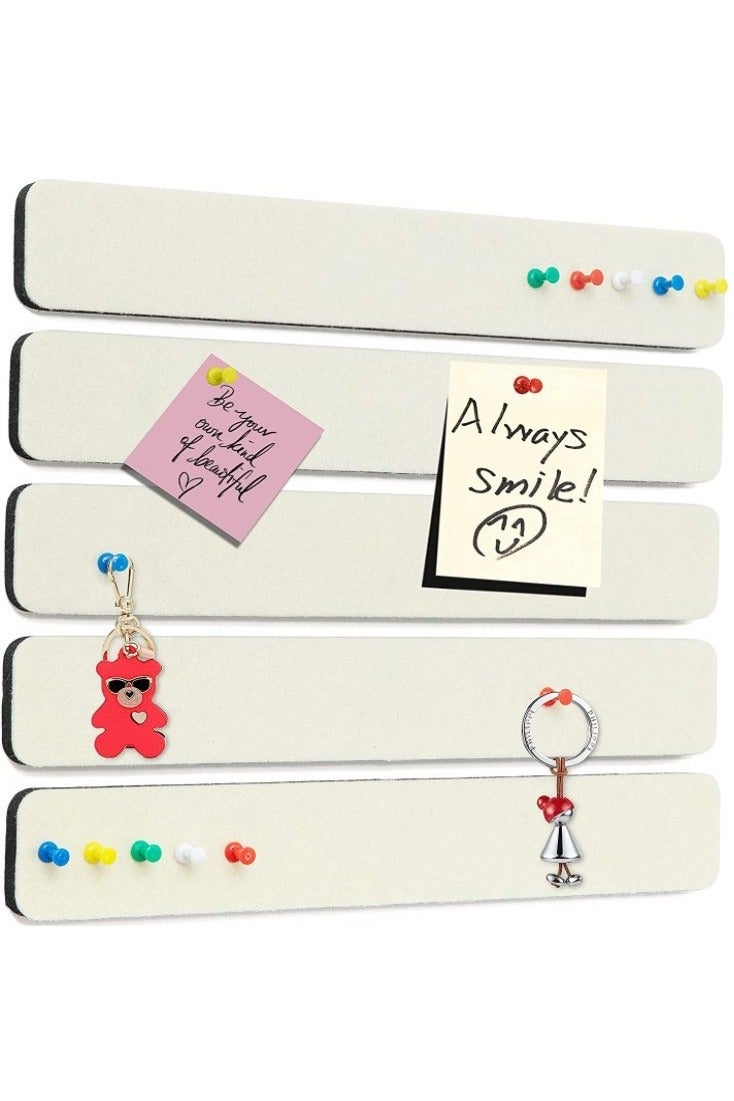 5pack Bulletin Flat Noodles, Felt Nails with 50 Thumbtacks Flat Noodles, Self-Adhesive Felt Bulletin Board, For Office, School, Home Wall Decoration, For Pasting Notes, Photos, Schedules, Organization Memos, Photos, Display - Image 1