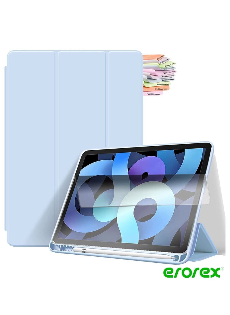 erorex - Case for New iPad Air 5th Generation 10.9 Inch with Screen Protector and Auto Wake Sleep Cover White Ice Blue - Image 1