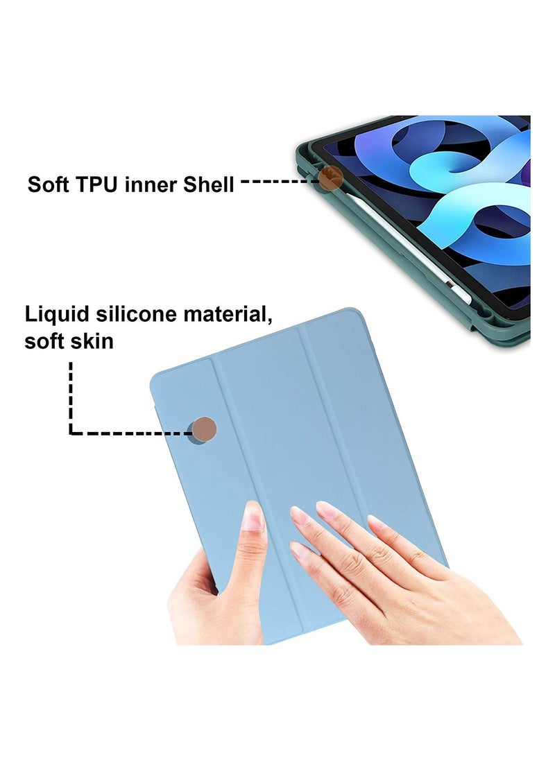 erorex - Case for New iPad Air 5th Generation 10.9 Inch with Screen Protector and Auto Wake Sleep Cover White Ice Blue - Image 1