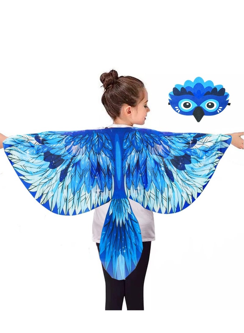 SOLARAE Bird Costume Eagle Wings for Kids and Headband Parrot Owl Dress Up Costumes Girls Boys Party Favors Gifts Toys Dress-Up - Image 1