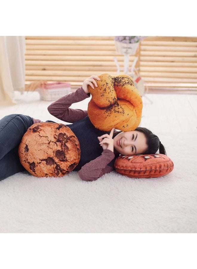 Creative Bread Biscuit Long Cushion Plush Doll Funny Birthday Gift Direct Simulation Snack Pillow-Color:Hamburg 42cm-Height:As Above  - Image 4
